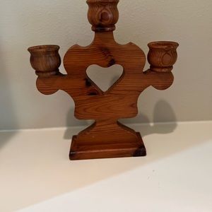 Large Traditional Swedish Wood Candle Holder